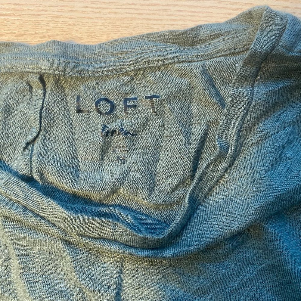 LOFT LINEN RUFFLE T SHIRT - Picture 2 of 4